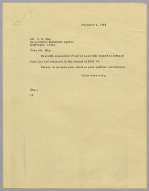 [Letter from Daniel W. Kempner to S. S. Kay, February 6, 1953]