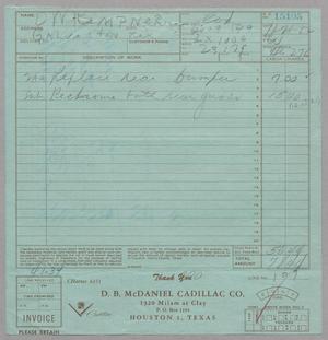 [Invoice for Repairs made by D. B. McDaniel Cadillac Co., Order 15105]