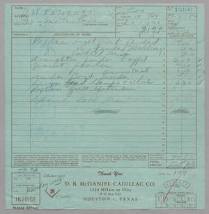 [Invoice for Repairs made by D. B. McDaniel Cadillac Co., Order 15106]