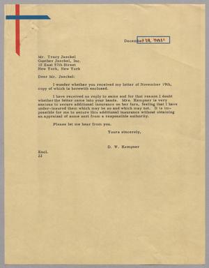 [Letter from Daniel W. Kempner to Tracy Jaeckel, December 24, 1953]