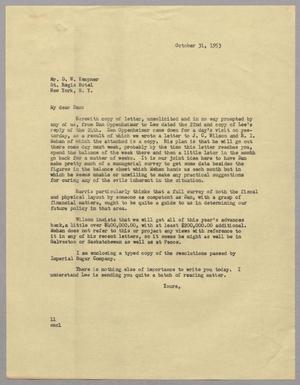 [Letter from I. H. Kempner to D. W. Kempner, October 31, 1953]