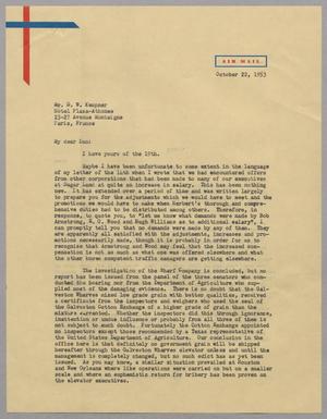 [Letter from I. H. Kempner to D. W. Kempner, October 22, 1953]