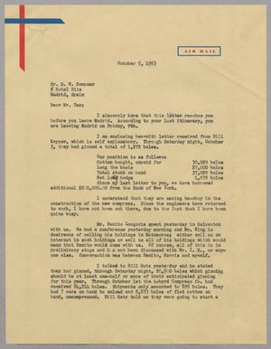 Primary view of object titled '[Letter from A. H. Blackshear, Jr., to D. W. Kempner, October 5, 1953]'.