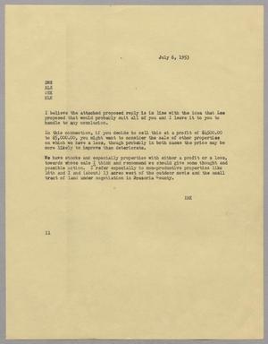 [Letter from Letter from I. H. Kempner to Kempner Family Members, July 6, 1953]