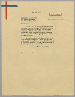 [Letter from D. W. Kempner to Kellogg & Bertine, May 14, 1953]