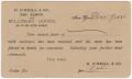 Thumbnail image of item number 1 in: '[Card dated 1885 acknowledging receipt of an order]'.