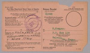 [Receipt for Items Returned to Italy, December 1953]