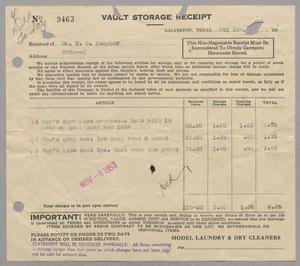 [Invoice for Vault Storage, August 1953]
