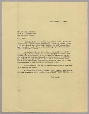 [Letter from Daniel W. Kempner to Dan Oppenheimer, December 30, 1953]