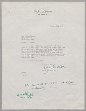 [Letter from Dr. Bruce Webster to D. W. Kempner, January 21, 1953]