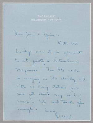 [Handwritten letter from Oakleigh Thorne to Mr. and Mrs. Daniel W. Kempner, 1953]