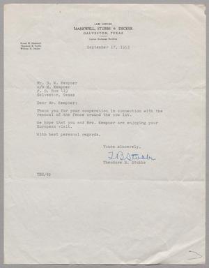 [Letter from Markwell, Stubbs & Decker to D. W. Kempner, September 17, 1953]