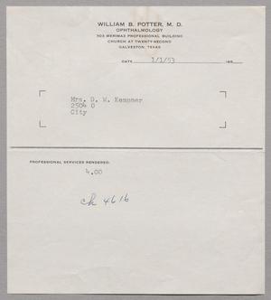 [Invoice from William B. Potter, January 1, 1953]