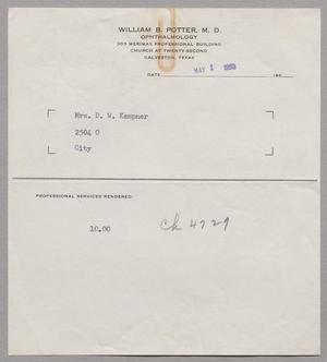 [Invoice from William B. Potter, May 1, 1953]