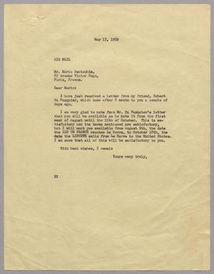 [Letter from D. W. Kempner to Mario Santochia, May 17, 1950]
