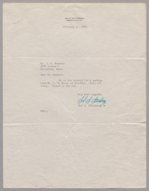 Primary view of object titled '[Letter from Sol S. Steinberg to D. W. Kempner, February 24, 1953]'.