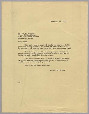 [Letter from D. W. Kempner to J. B. Ormond, December 16, 1953]