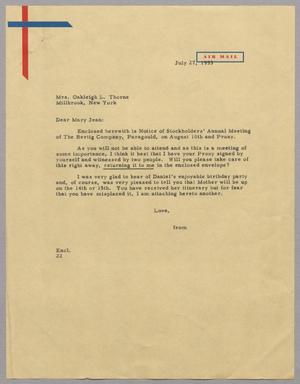 Primary view of object titled '[Letter from D. W. Kempner to Mrs. Oakleigh L. Thorne, July 27, 1953]'.