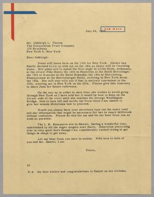 [Letter from Daniel W. Kempner to Oakleigh L. Thorne, July 24, 1953]
