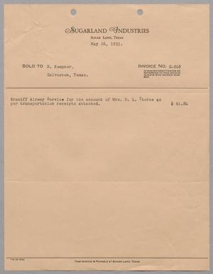 [Invoice for Braniff Airway Service, May 26, 1953]