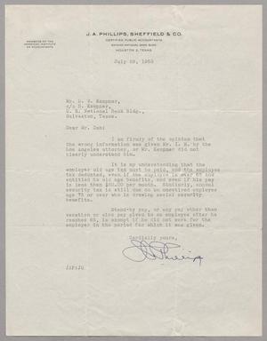 [Letter from J. A. Phillips to Daniel W. Kempner, July 28, 1953]