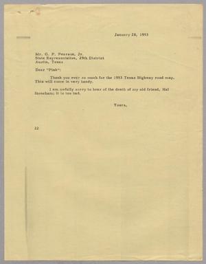 [Letter from D. W. Kempner to G. P. Pearson, Jr., January 28, 1953]
