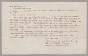 [Letter from Friends of Rosenberg Library, 1953]