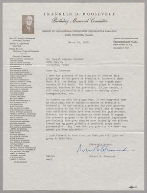 [Letter from Robert E. Sherwood to Daniel W. Kempner, March 16, 1953]