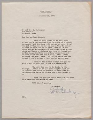 [Letter from Sol S. Steinberg to Mr. and Mrs. Daniel W. Kempner, December 21, 1953]