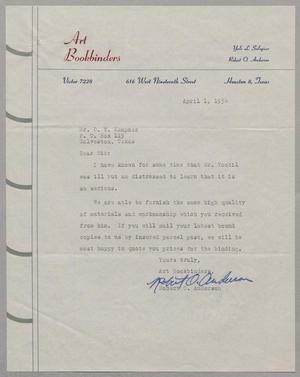 [Letter from Robert O. Anderson to D. W. Kempner, April 1, 1954]