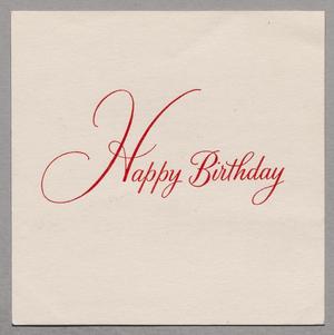 [Birthday Card from Rosa Anspach to D. W. Kempner, March 24, 1954]