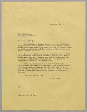 [Letter from D. W. Kempner to Elsa Bertig, December 7, 1954]