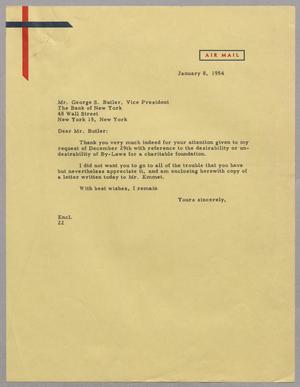 [Letter from Daniel W. Kempner to George S. Butler, January 8, 1954]