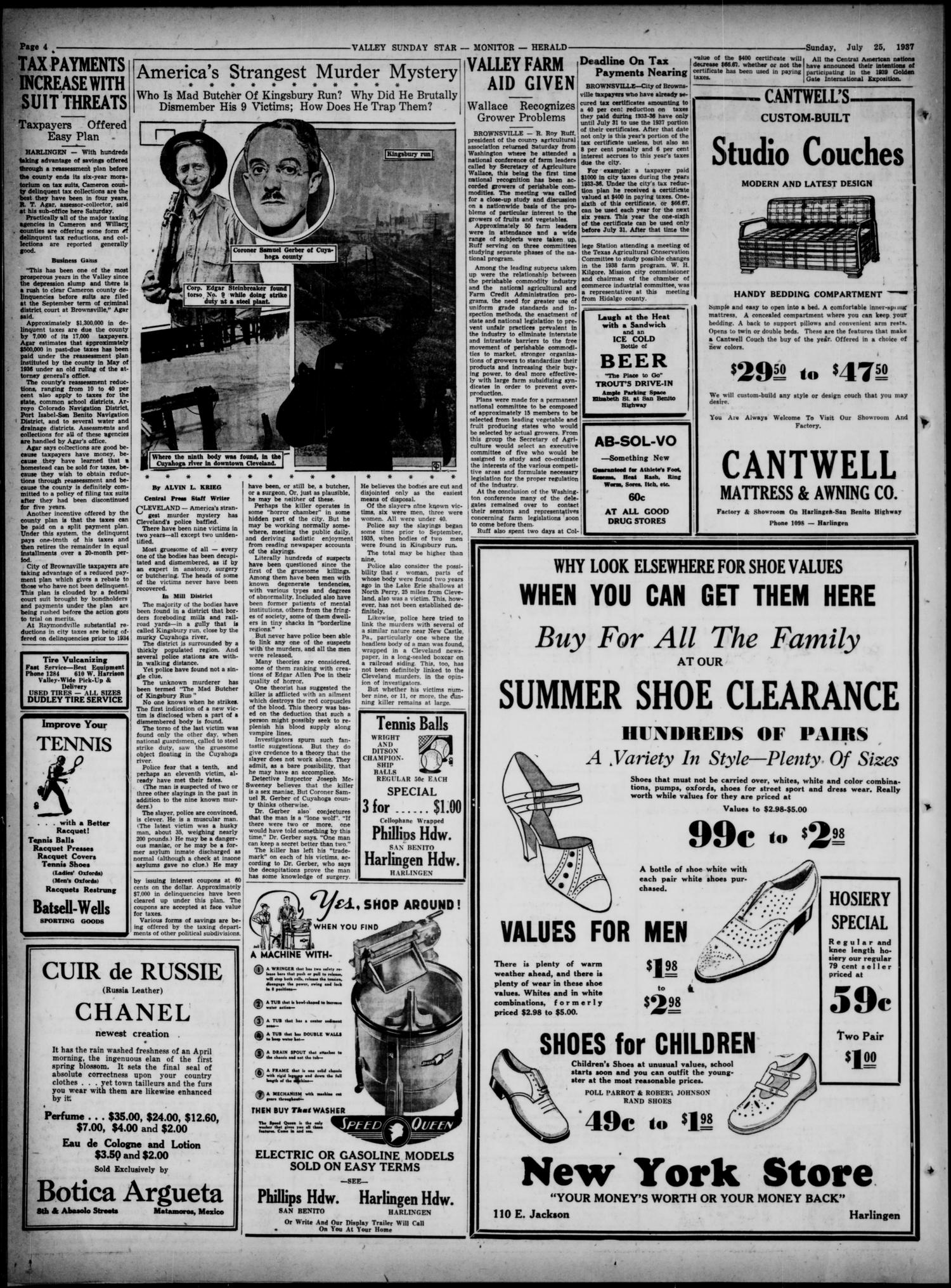 Valley Sunday Star-Monitor-Herald (Harlingen, Tex.), Vol. 1, No. 2, Ed. 2 Sunday, July 25, 1937
                                                
                                                    [Sequence #]: 4 of 26
                                                