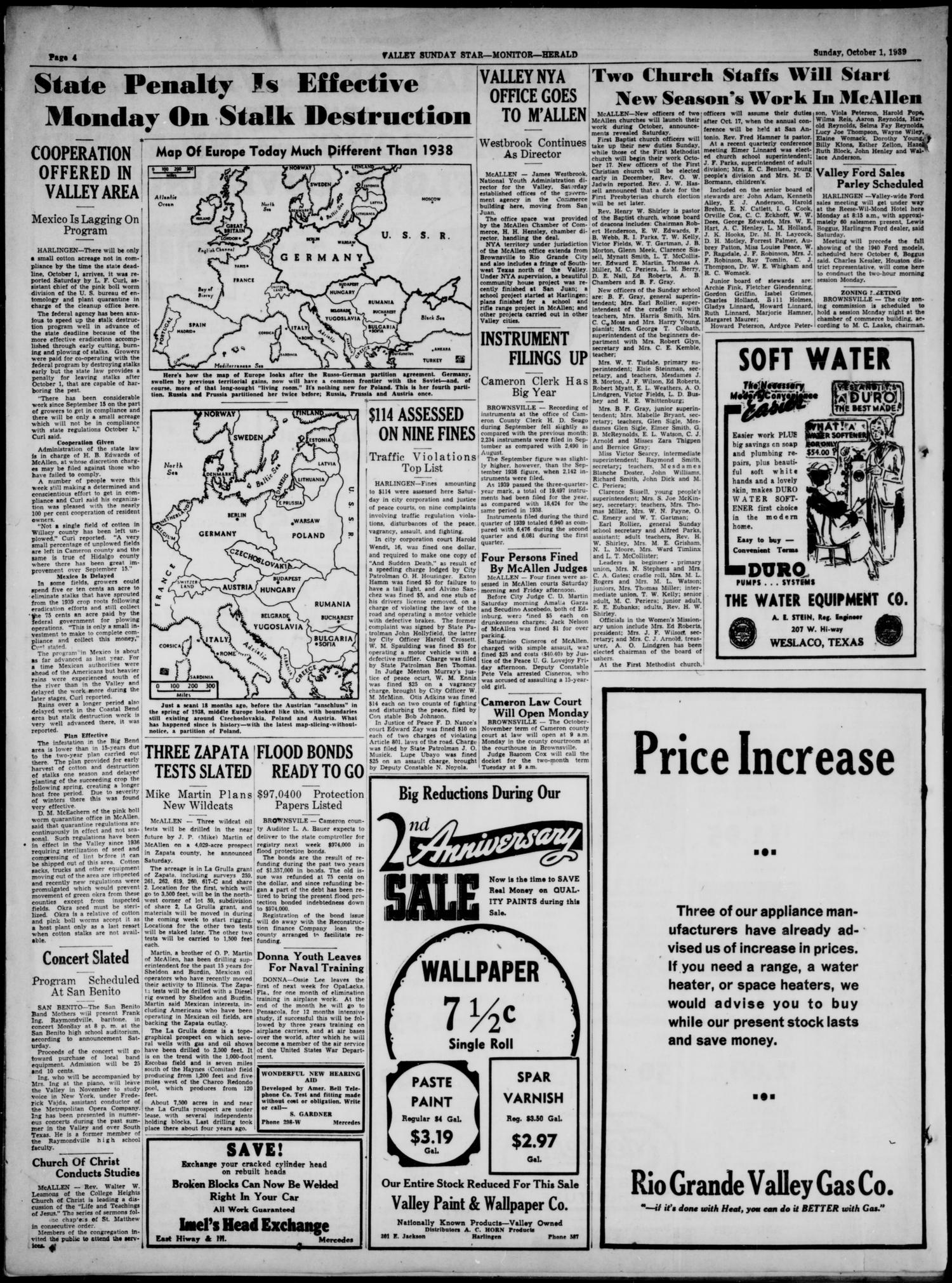Valley Sunday Star-Monitor-Herald (Harlingen, Tex.), Vol. 3, No. 12, Ed. 1 Sunday, October 1, 1939
                                                
                                                    [Sequence #]: 4 of 18
                                                