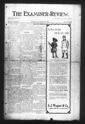 Primary view of object titled 'The Examiner-Review. (Navasota, Tex.), Vol. 15, No. 38, Ed. 1 Thursday, October 29, 1908'.