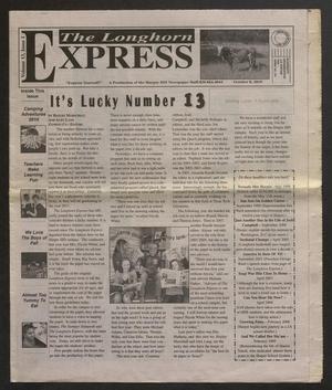 Primary view of object titled 'The Longhorn Express (Harper, Tex.), Vol. 13, No. 1, Ed. 1 Friday, October 8, 2010'.