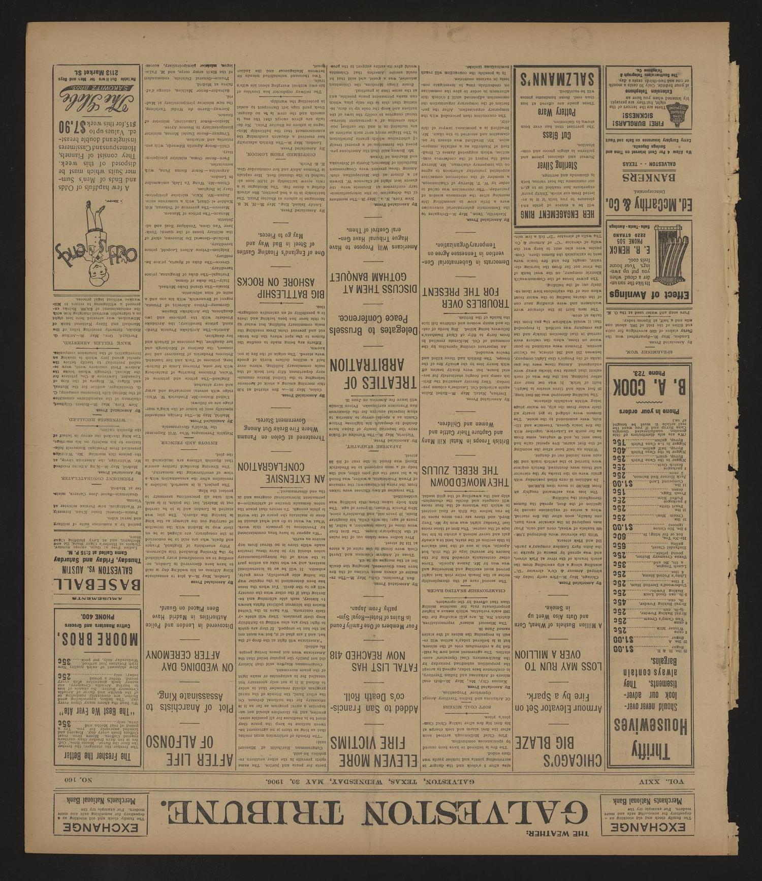 Galveston Tribune. (Galveston, Tex.), Vol. 26, No. 160, Ed. 1 Wednesday, May 30, 1906
                                                
                                                    [Sequence #]: 1 of 8
                                                