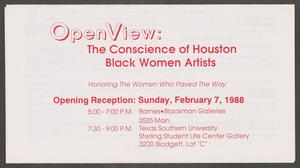 Primary view of object titled '[Program for OpenView: The Conscience of Houston Black Women Artists]'.