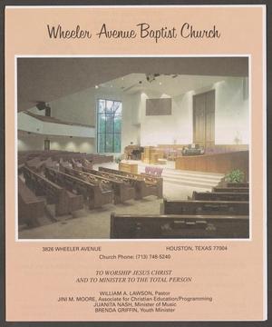 Primary view of object titled '[Wheeler Avenue Baptist Church Bulletin: July 18. 1993]'.