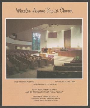 [Wheeler Avenue Baptist Church Bulletin: June 26, 1994]
