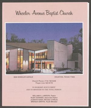 [Wheeler Avenue Baptist Church Bulletin: July 30, 1995]