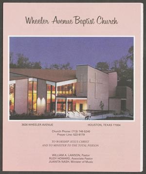 Primary view of object titled '[Wheeler Avenue Baptist Church Bulletin: October 22, 1995]'.