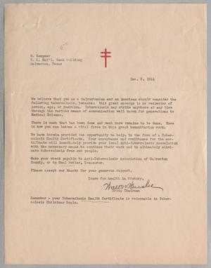 [Letter from Walter Henslee to H. Kempner, December 8, 1944]