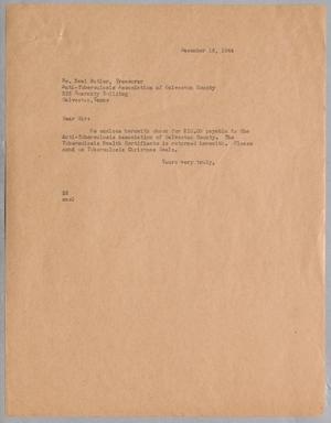 [Letter from Daniel W. Kempner to Neal Butler, December 16, 1944]