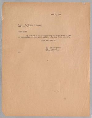 [Letter from Jeane Kempner to Messrs. B. Altman & Company, May 12, 1944]