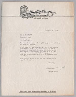 [Letter from Daniel W. Kempner to Frances Knight, December 27, 1944]