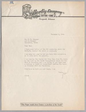 [Letter from Joseph R. Bertig to Daniel W. Kempner, December 8, 1944]