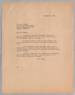 [Letter from Daniel W. Kempner to W. L. Minkus, November 7, 1944]