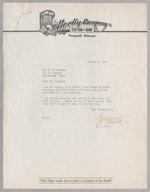 [Letter from William L. Gatz to Daniel W. Kempner, August 8, 1944]